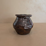 Organic Brown Glaze Signed Studio Pottery Vase