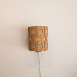 Vintage Swedish Pine and String Wall Sconce with Tulip Cutouts