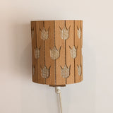 Vintage Swedish Pine and String Wall Sconce with Tulip Cutouts