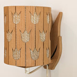 Vintage Swedish Pine and String Wall Sconce with Tulip Cutouts