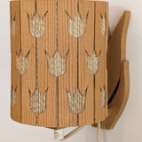 Vintage Swedish Pine and String Wall Sconce with Tulip Cutouts