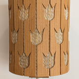 Vintage Swedish Pine and String Wall Sconce with Tulip Cutouts