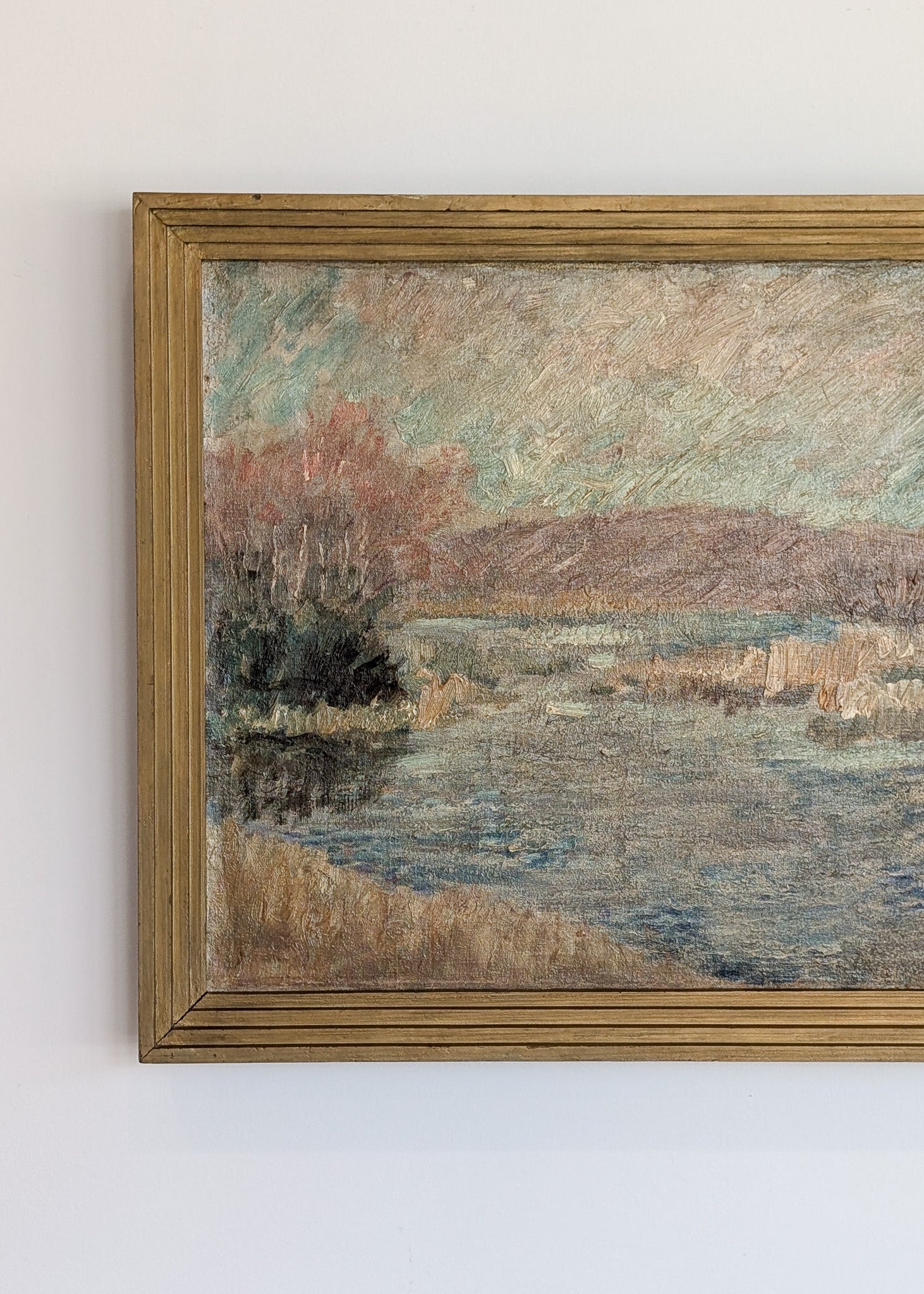 Signed and Framed 1935 Danish Impressionist Landscape Oil Painting