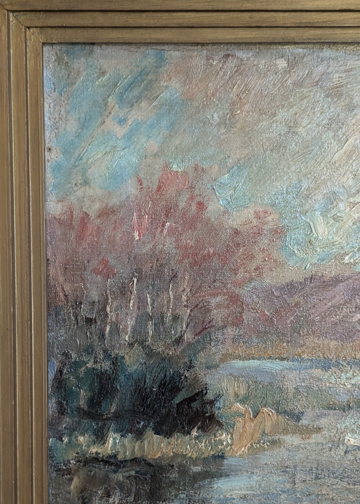 Signed and Framed 1935 Danish Impressionist Landscape Oil Painting