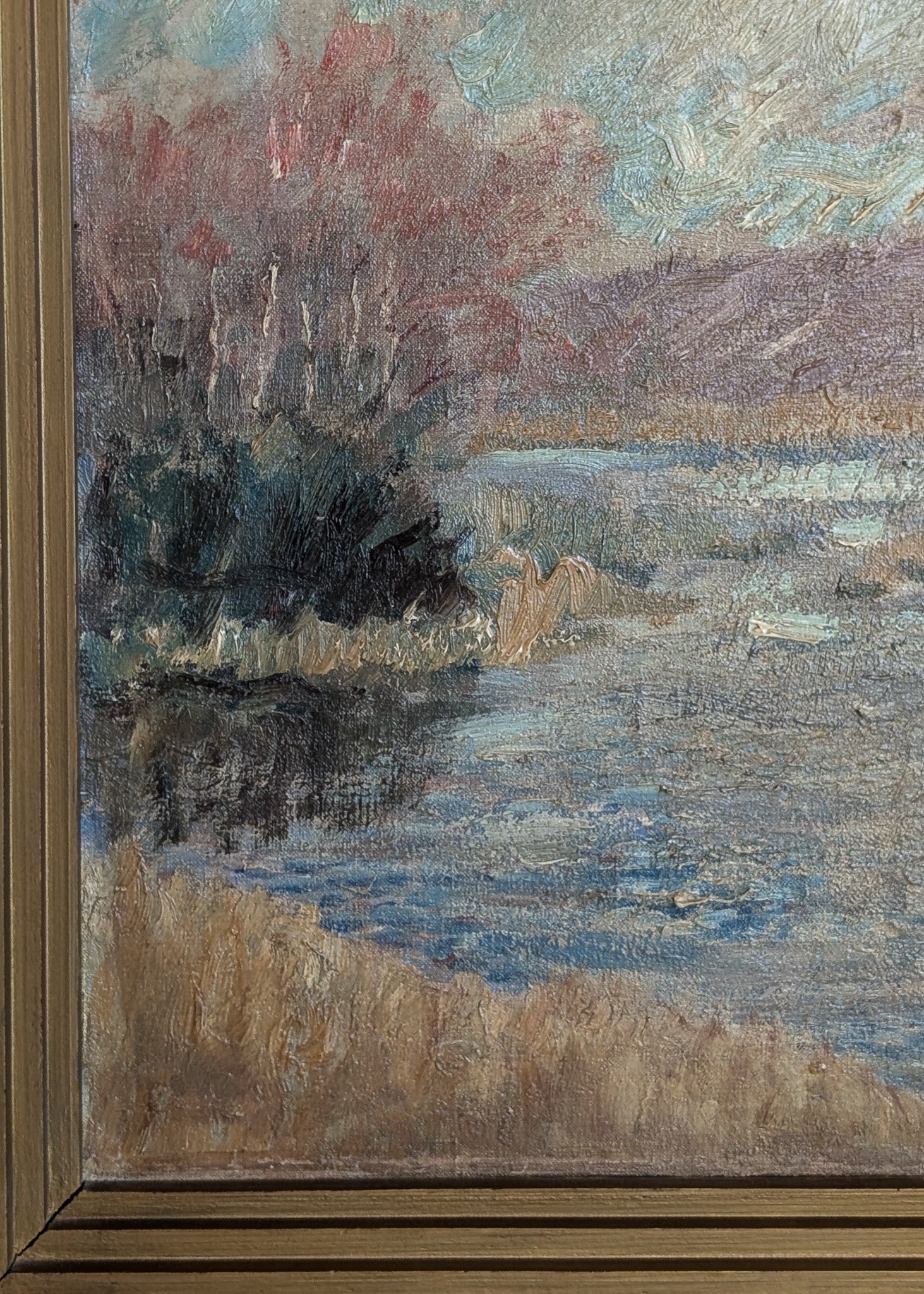 Signed and Framed 1935 Danish Impressionist Landscape Oil Painting