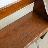 Long Vintage Primitive-Style Wooden School Bench