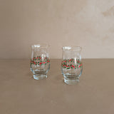 Pair of Vintage Gold-Rimmed Glasses with Holly and Ribbon Detailing