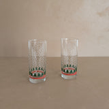 Pair of Vintage Highball Christmas Tree Glasses