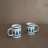 Pair of Vintage Christmas Tree Coffee Mugs