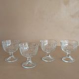 Set of 4 Vintage Floral Footed Dessert Bowls