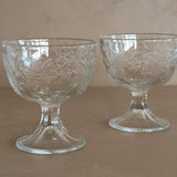 Set of 4 Vintage Floral Footed Dessert Bowls