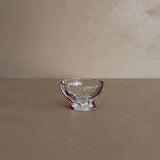 Vintage Clear and Red Glass Candy Dish