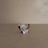 Vintage Clear and Red Glass Candy Dish