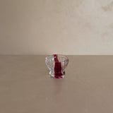 Vintage Clear and Red Glass Candy Dish