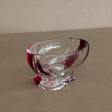 Vintage Clear and Red Glass Candy Dish