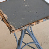 Pair of Vintage Blue Primitive Folk Art Adirondack Twig Side Tables