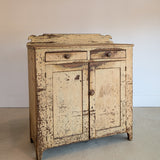 Early 1800s Rare Yellow Painted Jelly Cabinet with Eagle Scroll Gallery