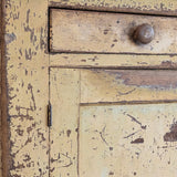 Early 1800s Rare Yellow Painted Jelly Cabinet with Eagle Scroll Gallery