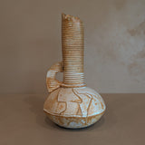 Unique Vintage Neutral Handled Studio Pottery Vase