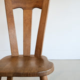 Set of 4 Vintage 1970s De Puydt-Attributed Belgian Oak Dining Chairs