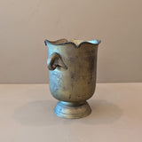 Vintage Metal Champagne Bucket with Nautilus Shell Motif Handles