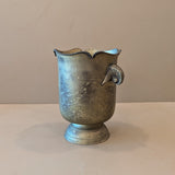 Vintage Metal Champagne Bucket with Nautilus Shell Motif Handles