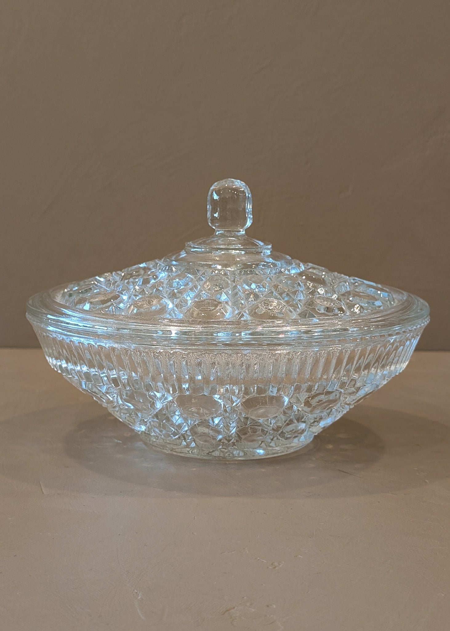 Vintage Lidded Glass Candy Dish