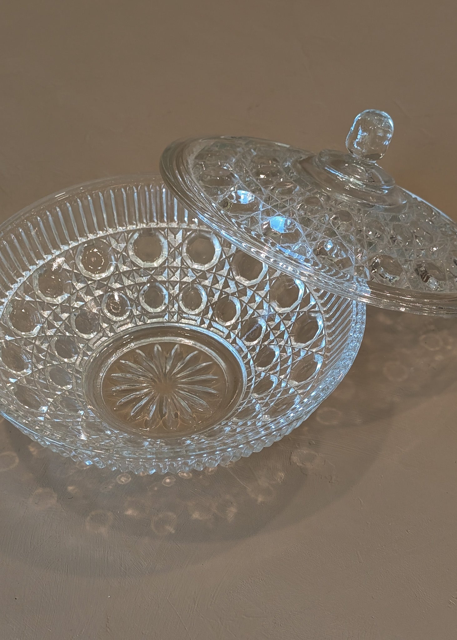 Vintage Lidded Glass Candy Dish