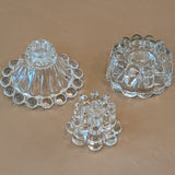 Set of 3 Vintage Glass Candleholders