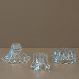 Set of 3 Vintage Glass Candleholders