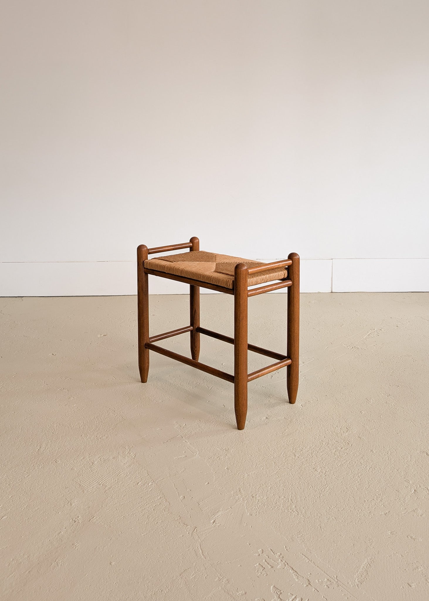 Danish-Style Paper Cord and Wood Stool #1