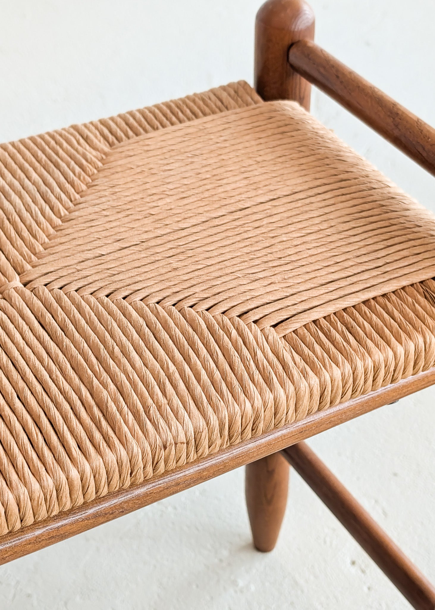 Danish-Style Paper Cord and Wood Stool #1