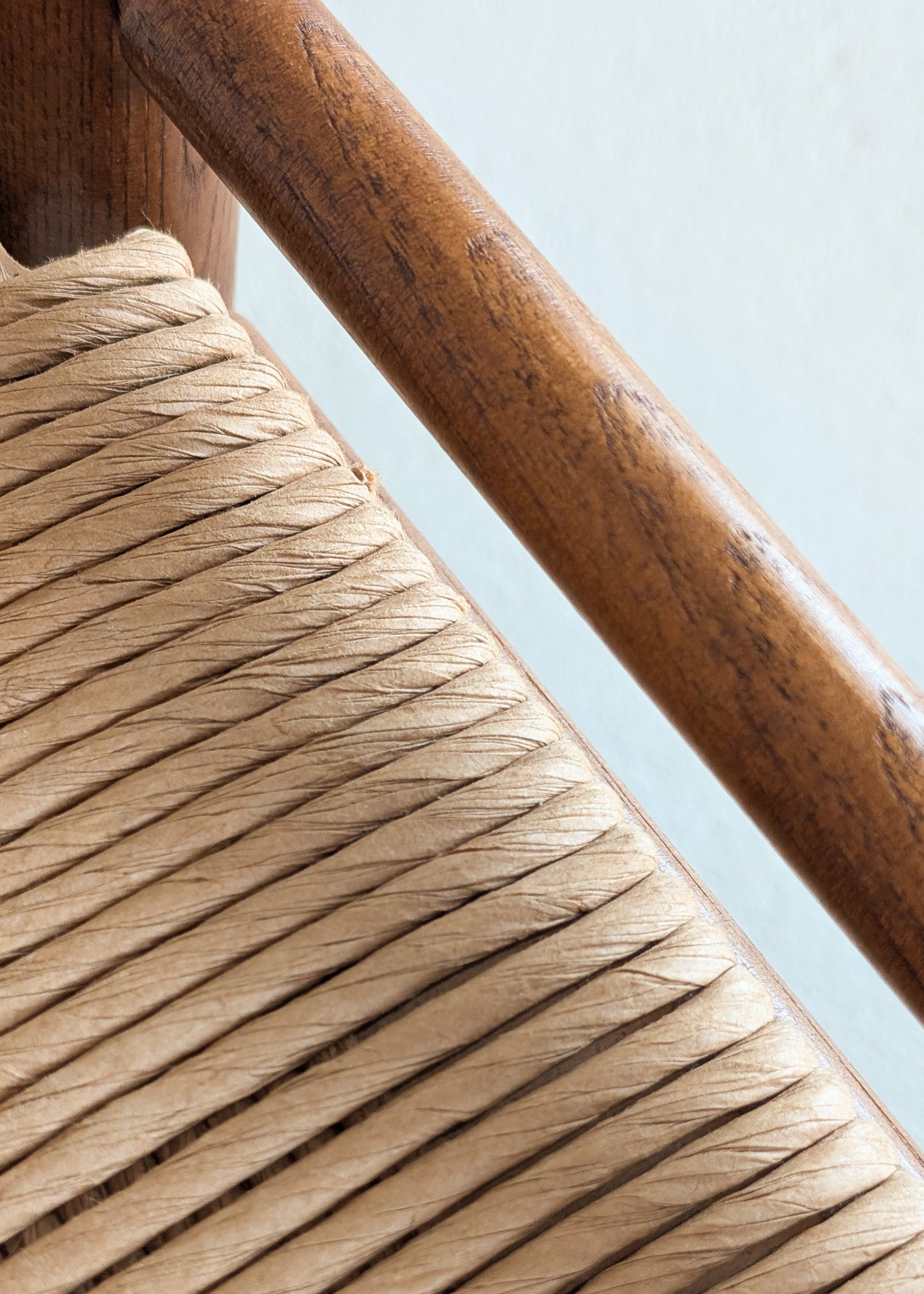 Danish-Style Paper Cord and Wood Stool #1