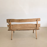 Midcentury French Brutalist Live Edge Wooden Wabi-Sabi Bench