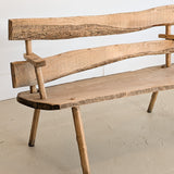 Midcentury French Brutalist Live Edge Wooden Wabi-Sabi Bench