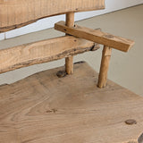 Midcentury French Brutalist Live Edge Wooden Wabi-Sabi Bench