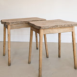 Pair of Midcentury French Brutalist Live Edge Elm Wood Side Tables