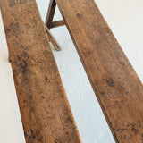 1900s Antique French Primitive Long Wooden Bench with Mortise and Tenon Joints - Sold Individually