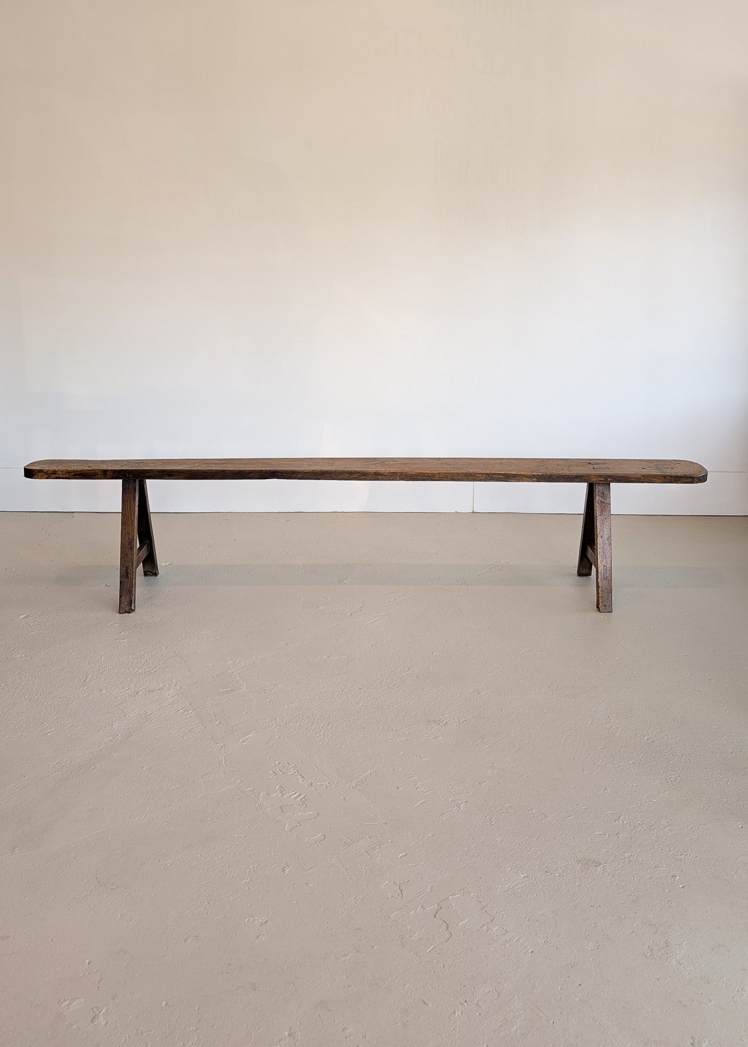 1900s Antique French Primitive Long Wooden Bench with Mortise and Tenon Joints - Sold Individually