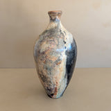 Tall Neutral Signed Studio Pottery Ovoid Raku Vase