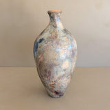 Tall Neutral Signed Studio Pottery Ovoid Raku Vase