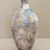 Tall Neutral Signed Studio Pottery Ovoid Raku Vase