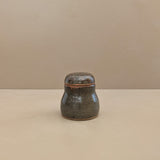 Vintage Neutral Lidded Signed Studio Pottery Vessel