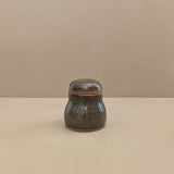 Vintage Neutral Lidded Signed Studio Pottery Vessel