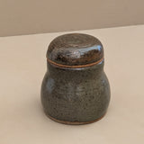 Vintage Neutral Lidded Signed Studio Pottery Vessel