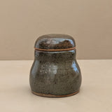 Vintage Neutral Lidded Signed Studio Pottery Vessel