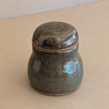 Vintage Neutral Lidded Signed Studio Pottery Vessel