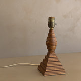 Petite Vintage Handcrafted Geometric Stacked Wooden Lamp