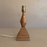 Petite Vintage Handcrafted Geometric Stacked Wooden Lamp