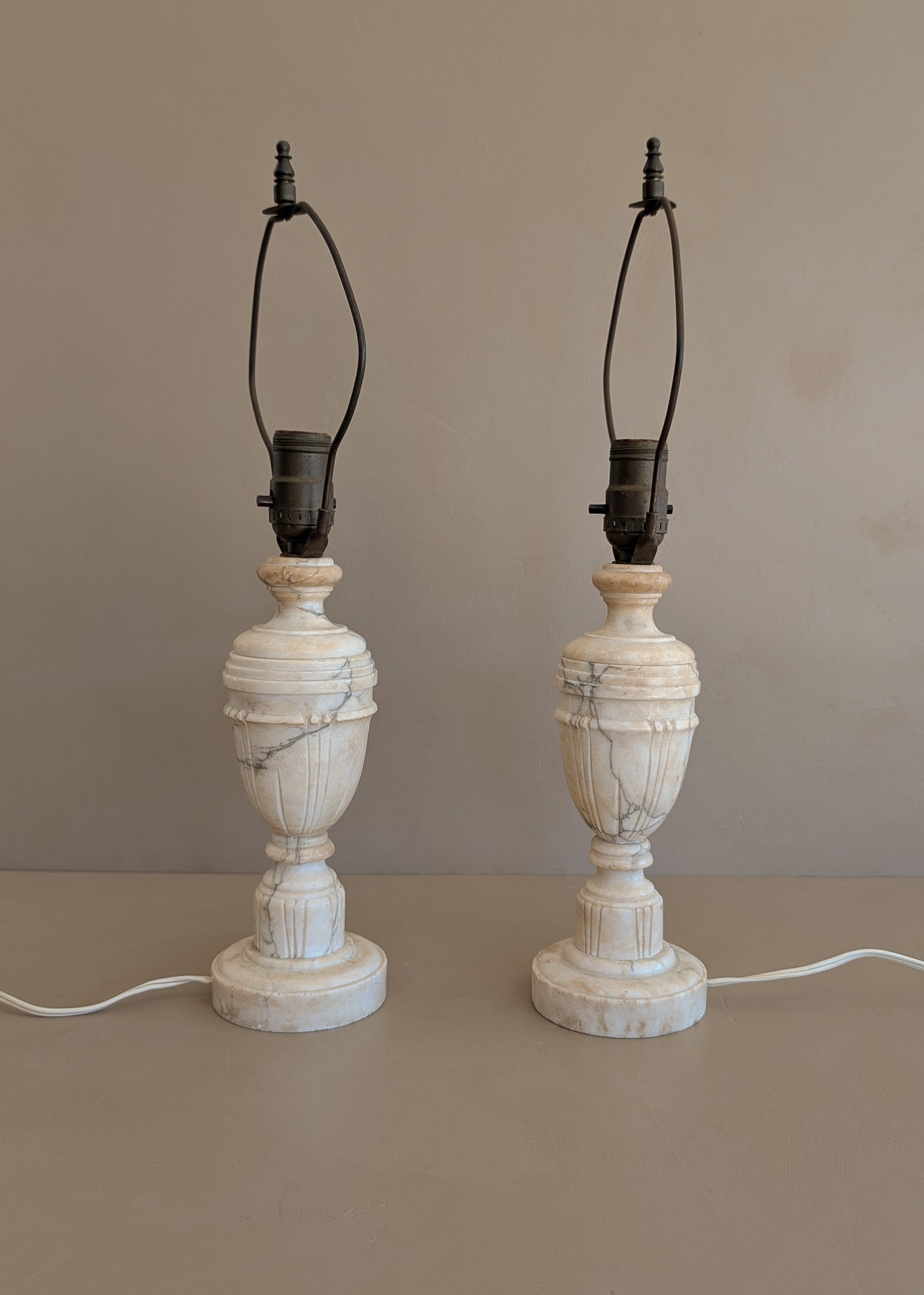 Pair of Vintage Italian Alabaster Lamps